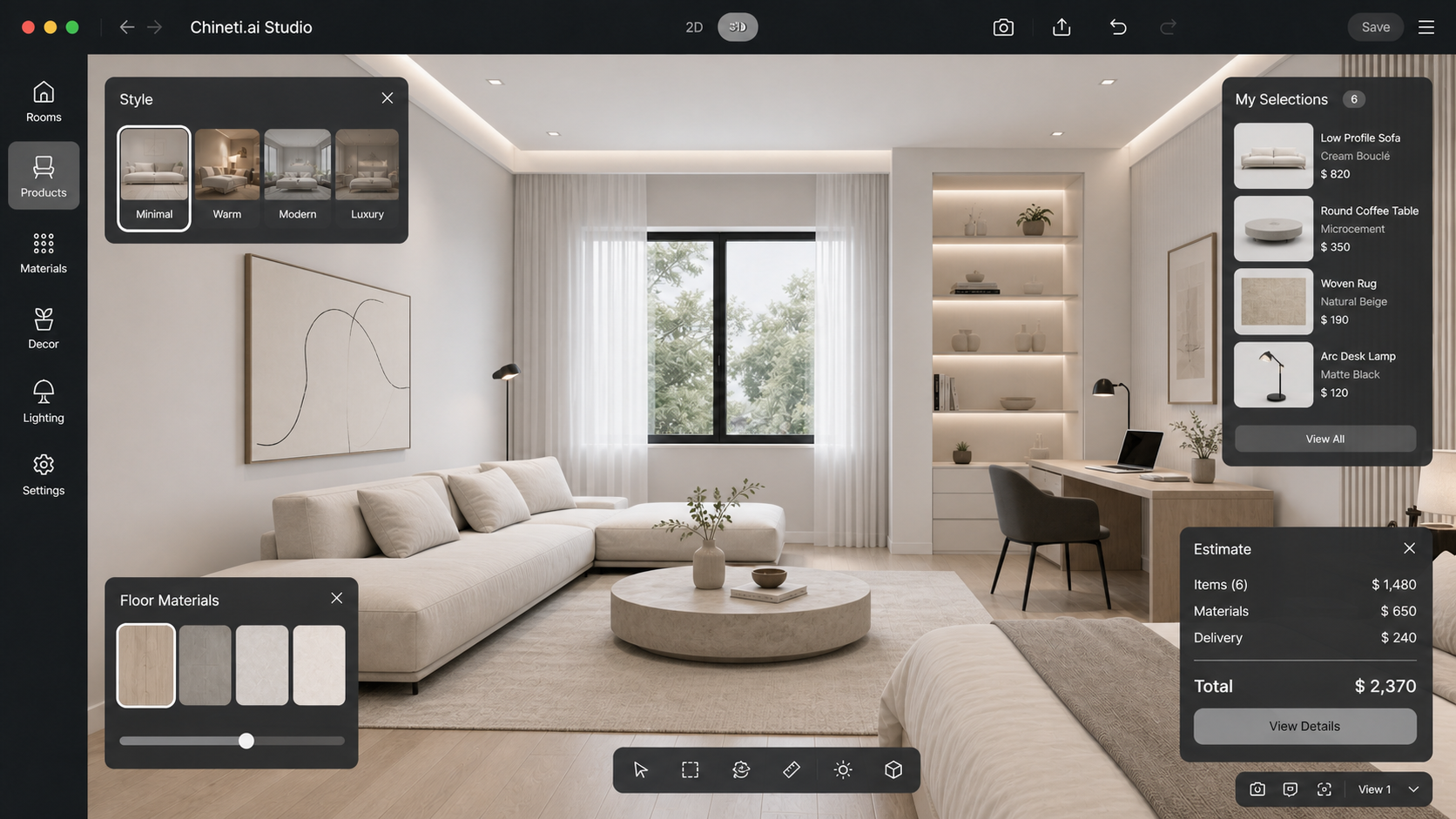 Minimal room photo prepared for AI redesign