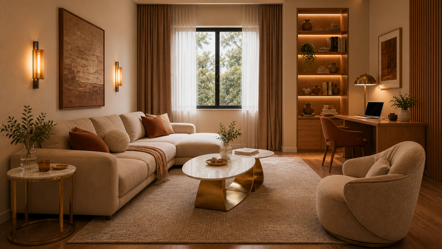 AI generated room design with selected catalog products